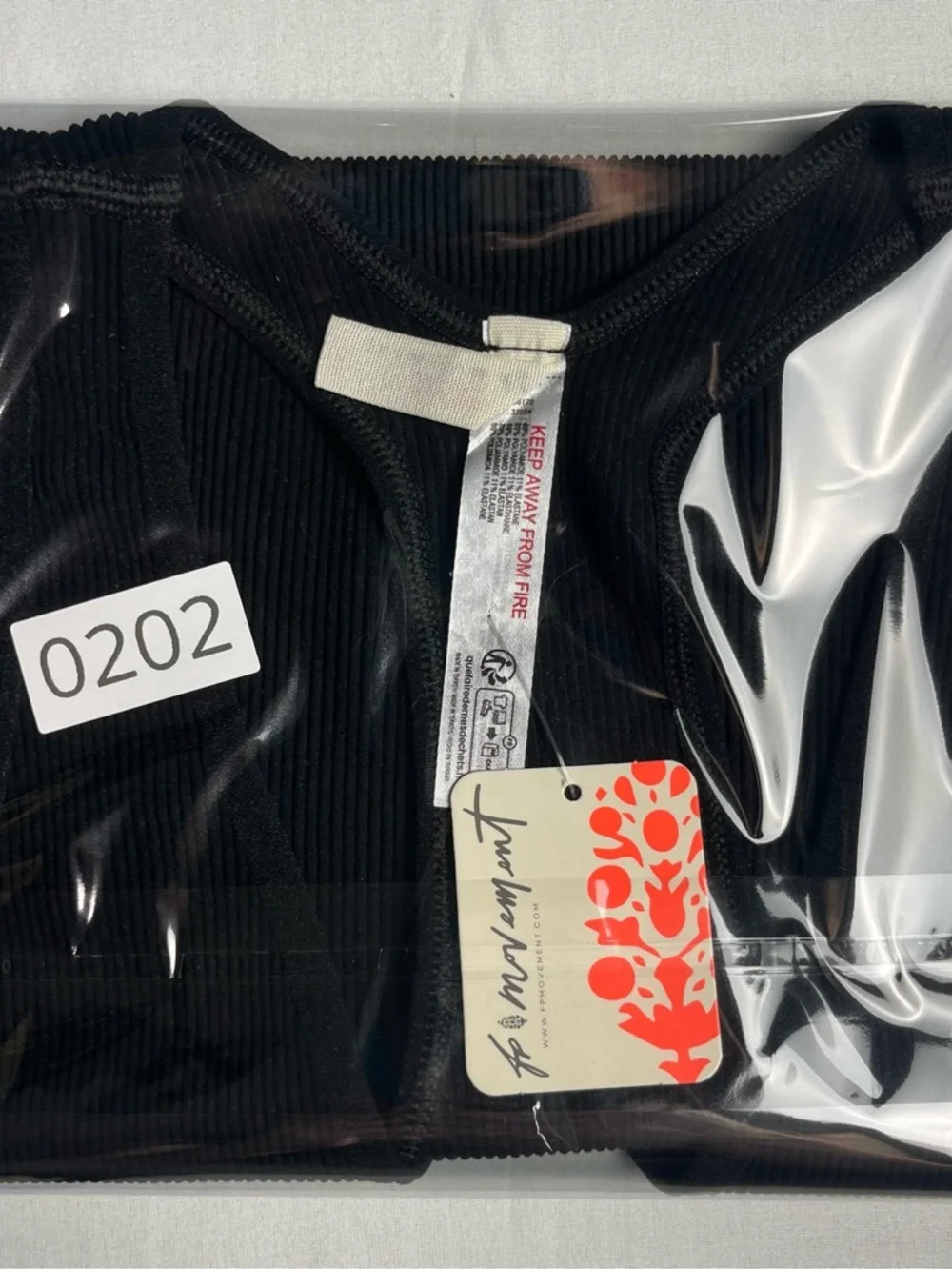 Black Ribbed Racerback Crop Tank/Bra - Picture 8 of 8